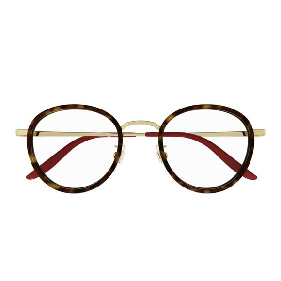 NEW GUCCI ROUND EYEGLASSES GUCCI GG1357OJS 004 GOLD HAVANA CLEAR EYEWEAR - Picture 2 of 3